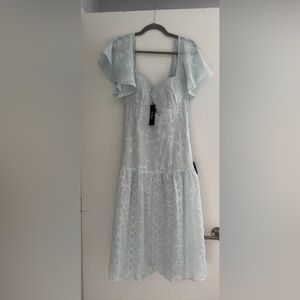 Lulus Blue Floral/Lace Dress - XL